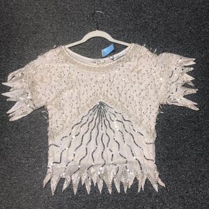 Swee Lo beaded and pearl top
